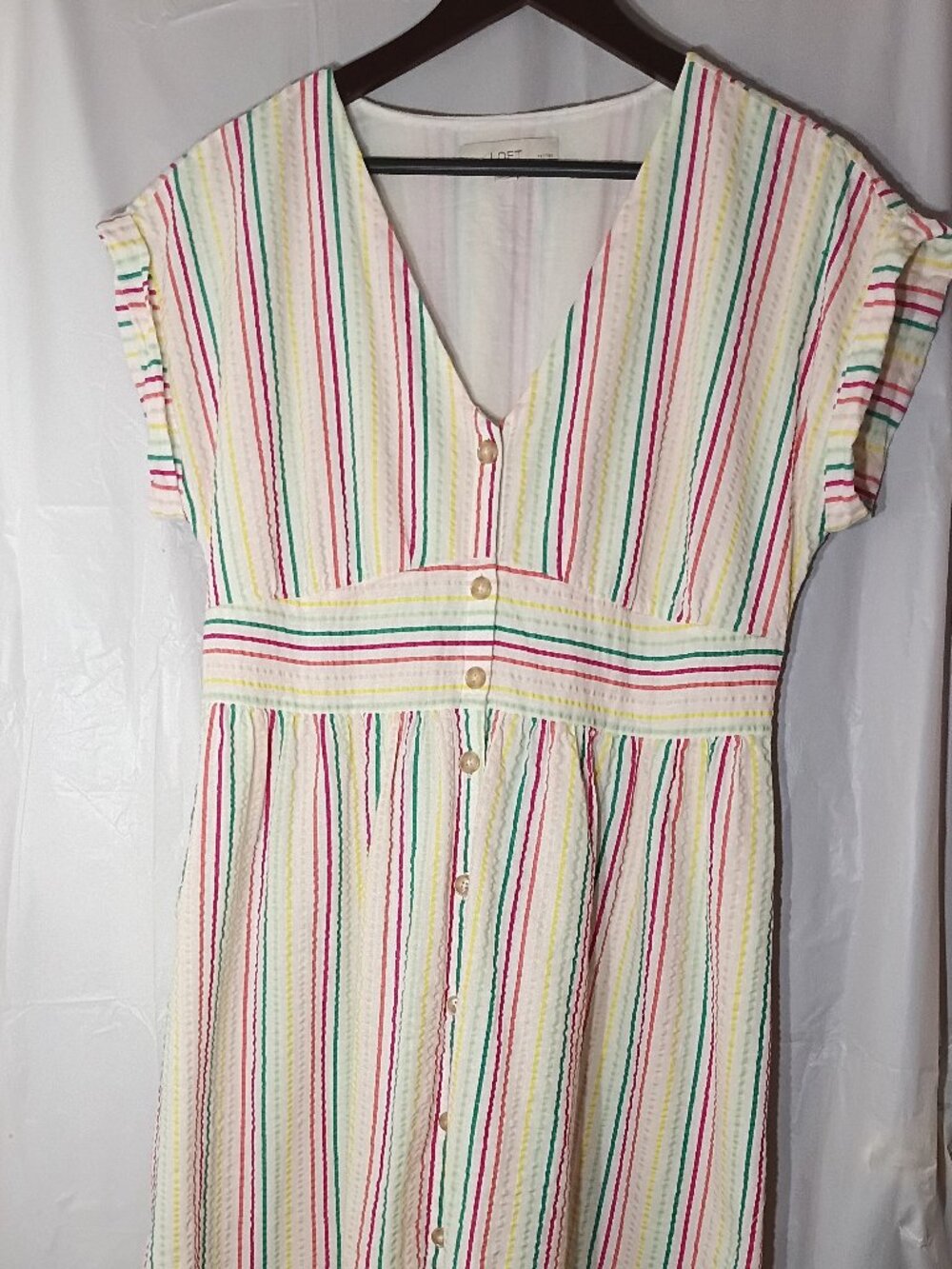 LOFT 100% Cotton Women's Striped Dress Size 12 P